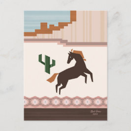 Southwest Vild Brown Horse Vykort