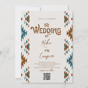 Southwest Wedding-inbjudan med QR-kod Inbjudningar