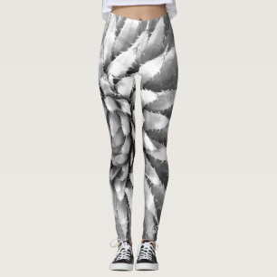 Southwestdamasker, Agave svartvit w/Name Leggings