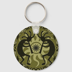 Southwestdesign som dansar Kokopelli den stam- Nyckelring