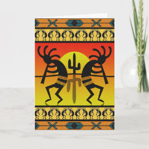 Southwestdesign som dansar Kokopelli Kort