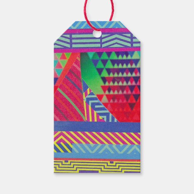 southwestern borders and triangles collage presentetikett (Framsidan)