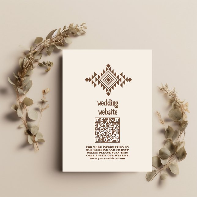 Southwestern Country Ranch Western Bröllop QR CODE Tilläggskort (Skapare uppladdad)