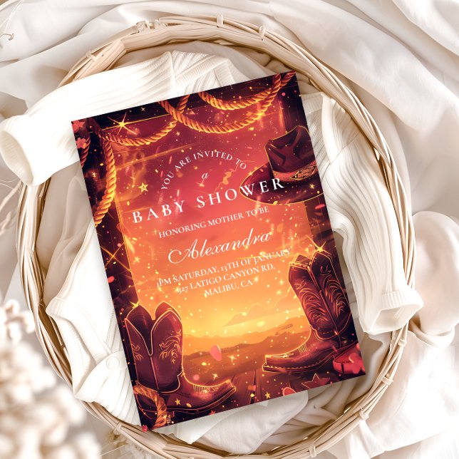 Southwestern Cowboy Boots Baby Shower Inbjudningar (Skapare uppladdad)