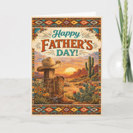 Southwestern Desert Cowboy Fathers Day Helgkort