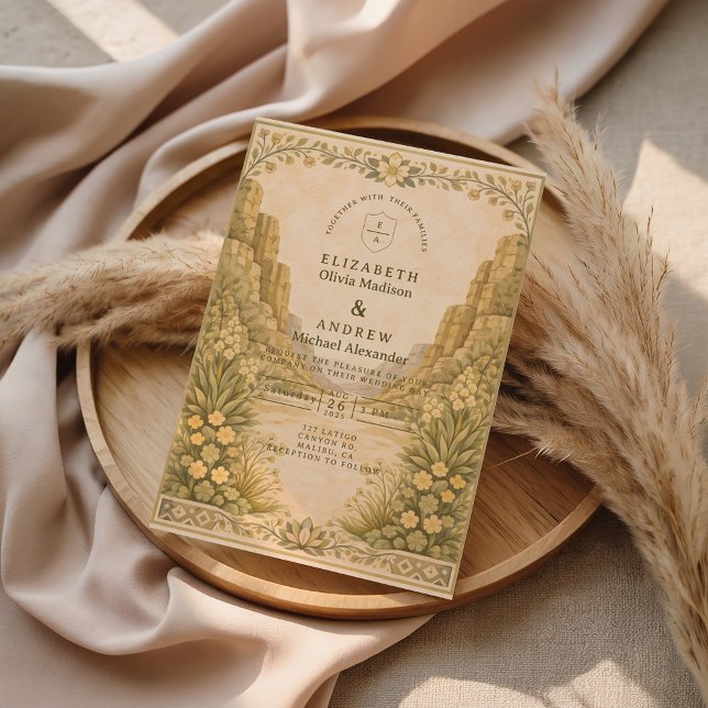 Southwestern Desert Floral Wedding Inbjudningar (Skapare uppladdad)