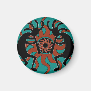 Southwestern design Kokopelli för turkos Magnet