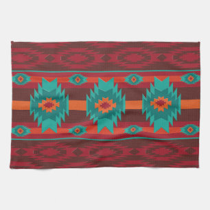 Southwestern geometrisk modell kökshandduk