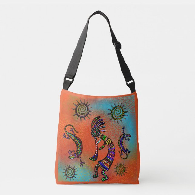 SOUTHWESTERN KOKOPELLI KONST     AXELVÄSKA (Framsida)