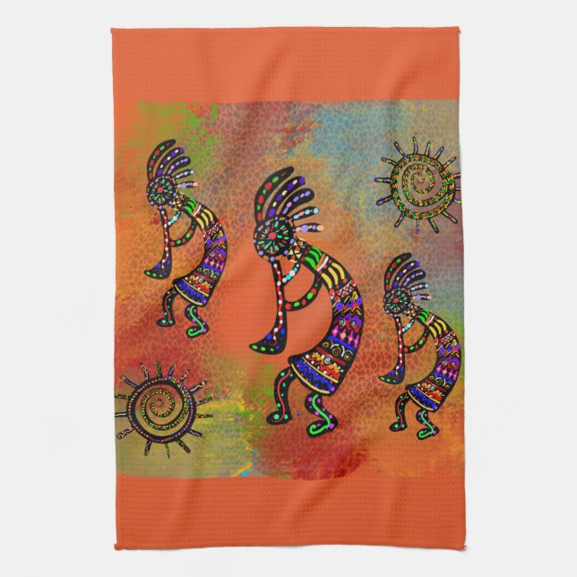 SOUTHWESTERN KOKOPELLI KONST        KÖKSHANDDUK (Vertikal)