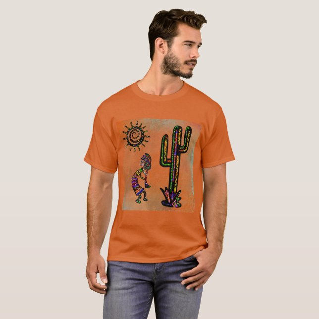 SOUTHWESTERN KOKOPELLI KONST   T SHIRT (Hel framsida)