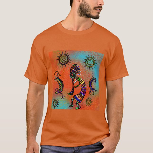 SOUTHWESTERN KOKOPELLI KONST T SHIRT (Framsida)