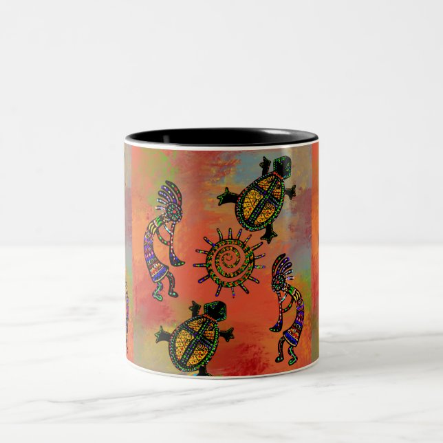 SOUTHWESTERN KOKOPELLI-KONST      Två-Tonad MUGG (Center)