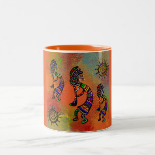 SOUTHWESTERN KOKOPELLI-KONST Två-Tonad MUGG