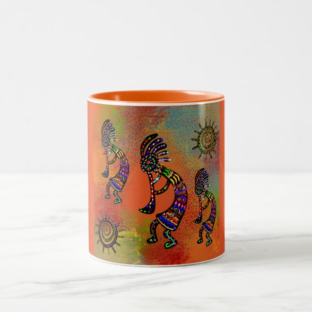 SOUTHWESTERN KOKOPELLI-KONST      Två-Tonad MUGG (Center)