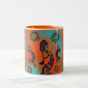 SOUTHWESTERN KOKOPELLI KONST Två-Tonad MUGG