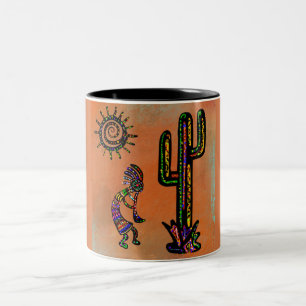 SOUTHWESTERN KOKOPELLI-KONST Två-Tonad MUGG