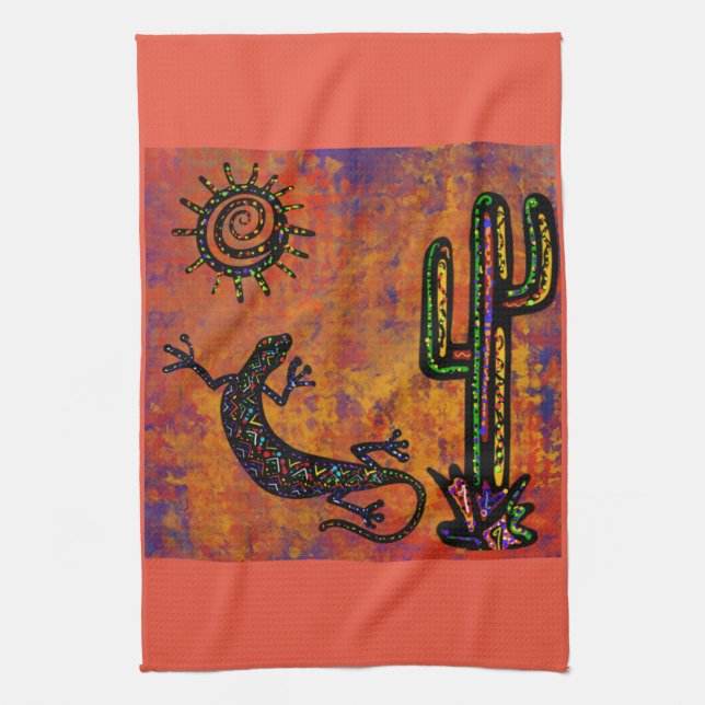 SOUTHWESTERN LIZARD ART KÖKSHANDDUK (Vertikal)