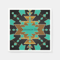 Southwestern Ranch Turquoise Svart & Guld Festligh