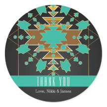 Southwestern Ranch Turquoise Svarta Gulddekaler