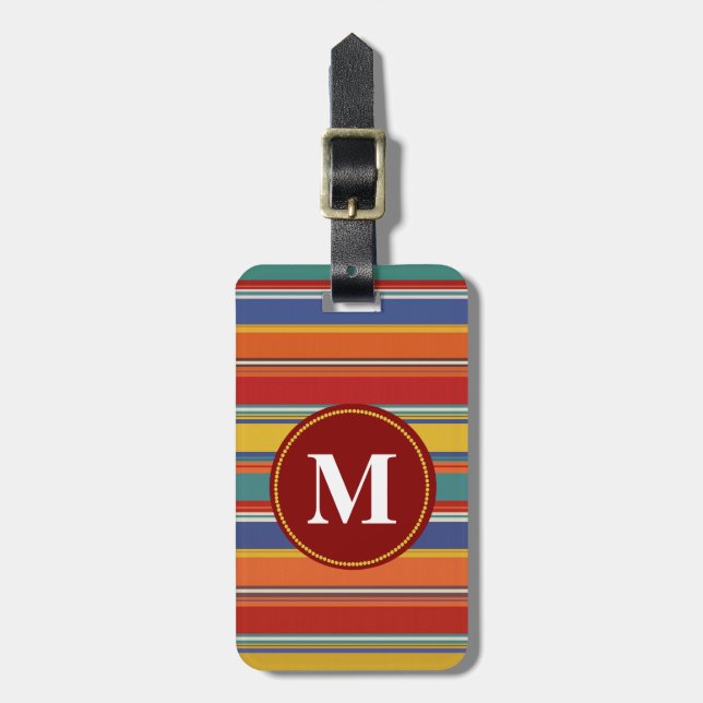 Southwestern randig Monogrambagagemärkre Bagagebricka (Vertikal Framsida)