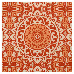 Southwestern solMandalaBatik, korallorange Tyg