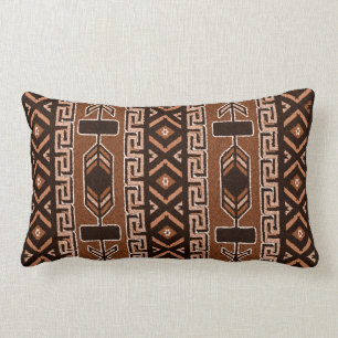 Southwestern stam- Aztec mönster för brunt och f Lumbarkudde