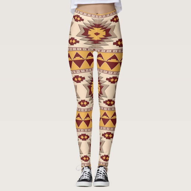 Southwestern stam- mönster leggings (Framsida)