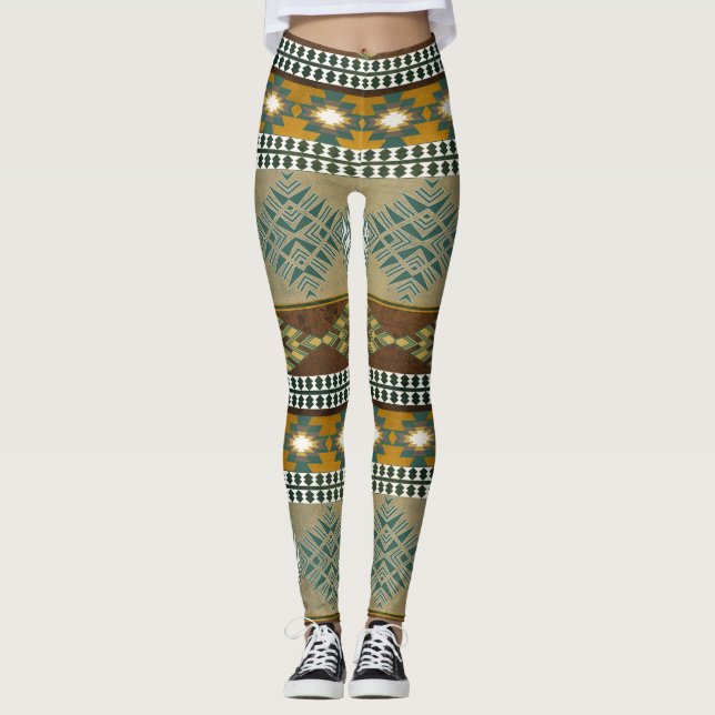 Southwestern stam- mönster leggings (Framsida)