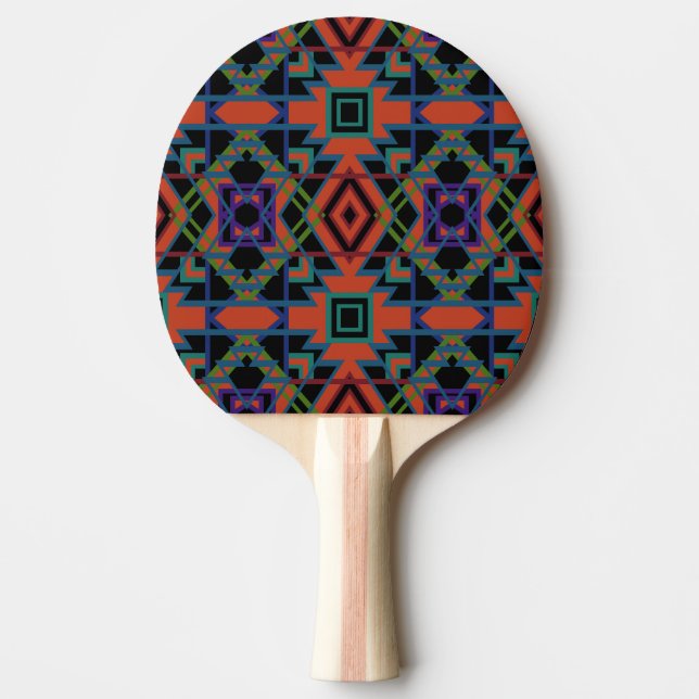 Southwestern Symmetrical Tiled Pattern Line Art Pingisracket (Framsidan)