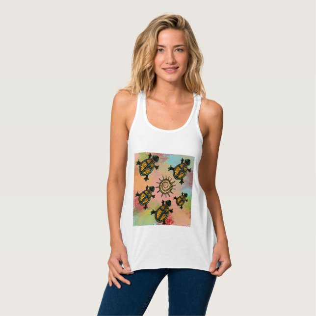 SOUTHWESTERN TURTLES ART LINNE MED RACERBACK  (Hel framsida)