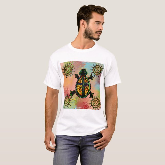 SOUTHWESTERN TURTLES ART T SHIRT (Hel framsida)