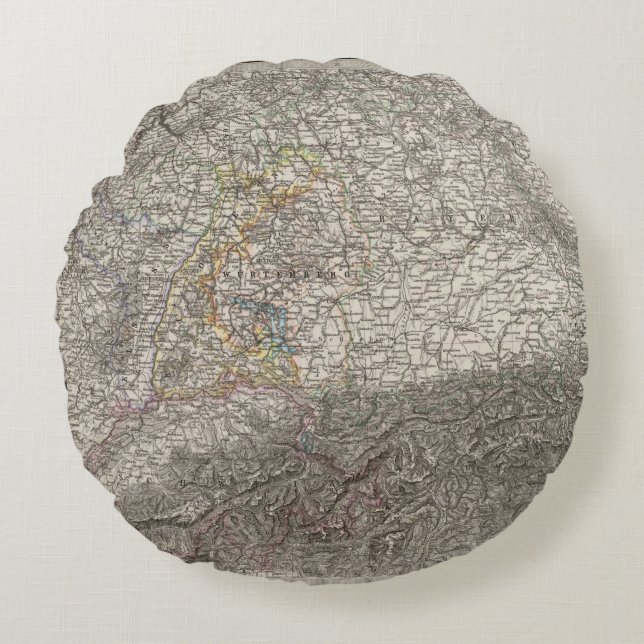 Southwestern Tyskland och Schweitz Rund Kudde (Framsidan)