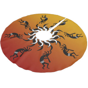 Southwestjul som dansar Kokopelli Julgransmatta Borstad Polyester