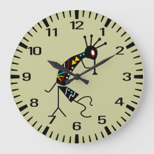 SouthwestKokopelli för personlig Aztec design Stor Klocka