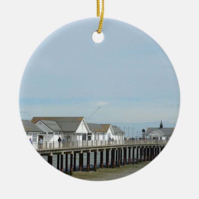 Southwold Pier Suffolk Julgransprydnad Keramik (Framsidan)