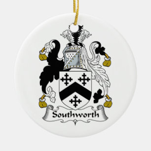 Southworth familjvapensköld julgransprydnad keramik