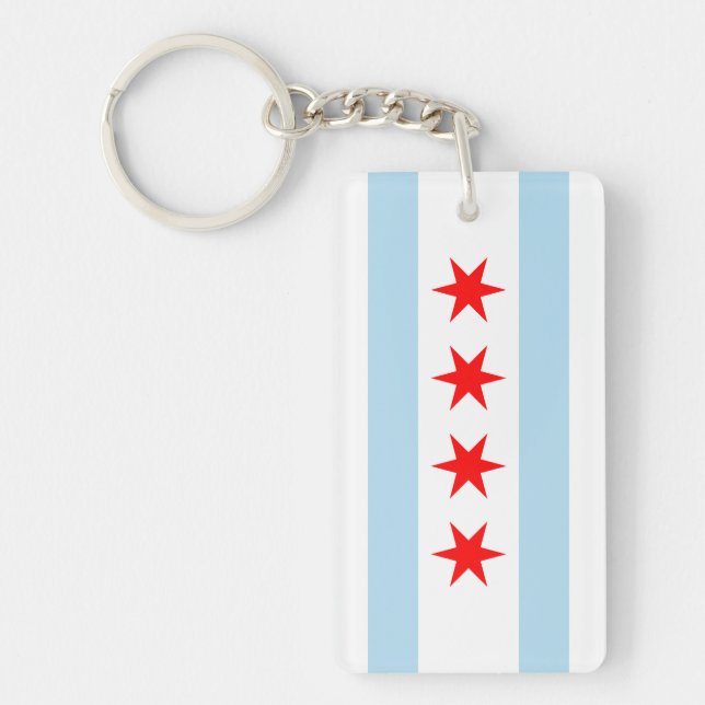 Souvenir Chicago Flagga Nyckelring (Framsidan)
