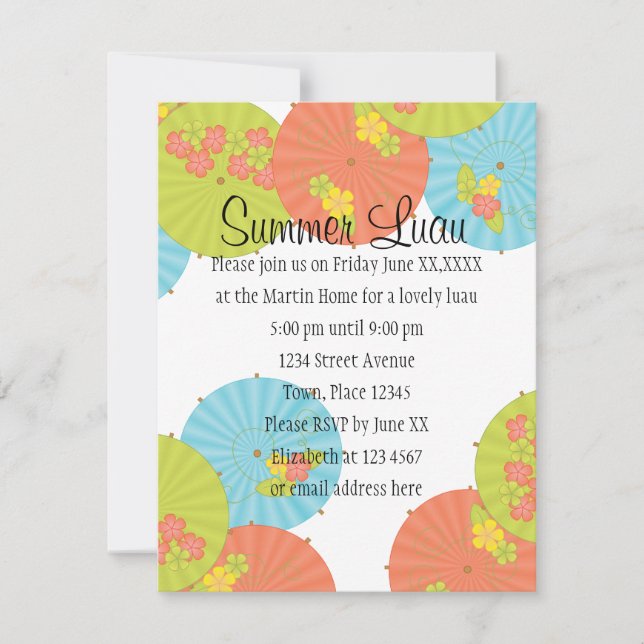 Souvenir Drink Umbrellas Inbjudningar (Framsida)