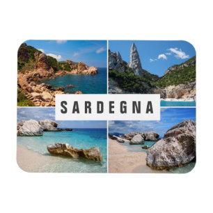 Souvenir för collage för fyra fotoSardinia Magnet