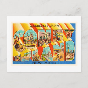 Souvenir för ConeyöNew York NY vintage resor Vykort