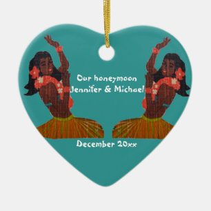 Souvenir för Hula dansareAloha bröllopsresa Julgransprydnad Keramik