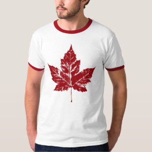 Souvenir för lönnlöv för kall Kanada T-tröja Retro T-shirt