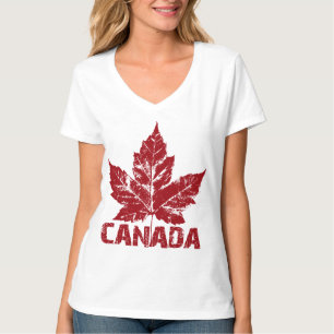 Souvenir för lönnlöv för kall Kanada T-tröja Retro Tee