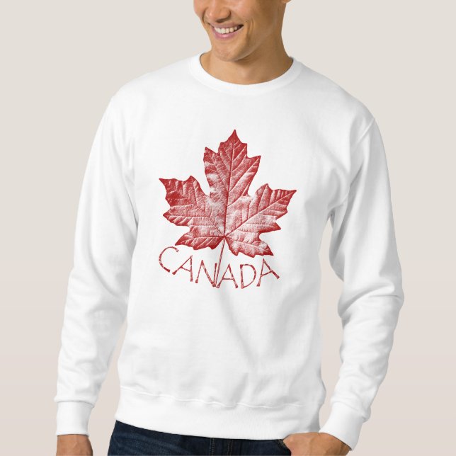 Souvenir för lönnlöv för kall Kanada tröja Retro Långärmad Tröja (Framsida)