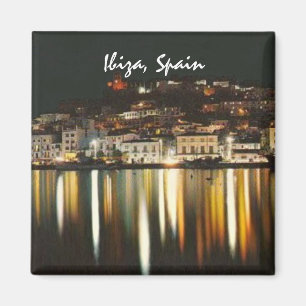 Souvenir för magnet för Ibiza Spanien nattkyl