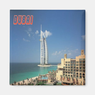 Souvenir för magnet för kyl för Dubai stadsUAE