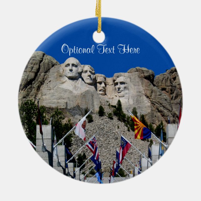 Souvenir för Mount Rushmore anpassadefoto Julgransprydnad Keramik (Baksidan)