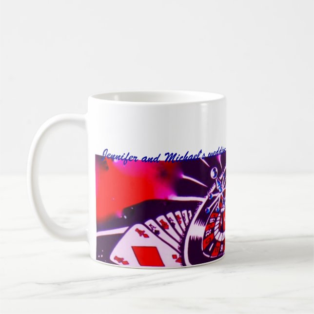 Souvenir för passion för kasinotema purpurfärgad kaffemugg (Vänster)