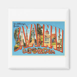 Souvenir för SavannahGeorgia GA gammal vintage Magnet